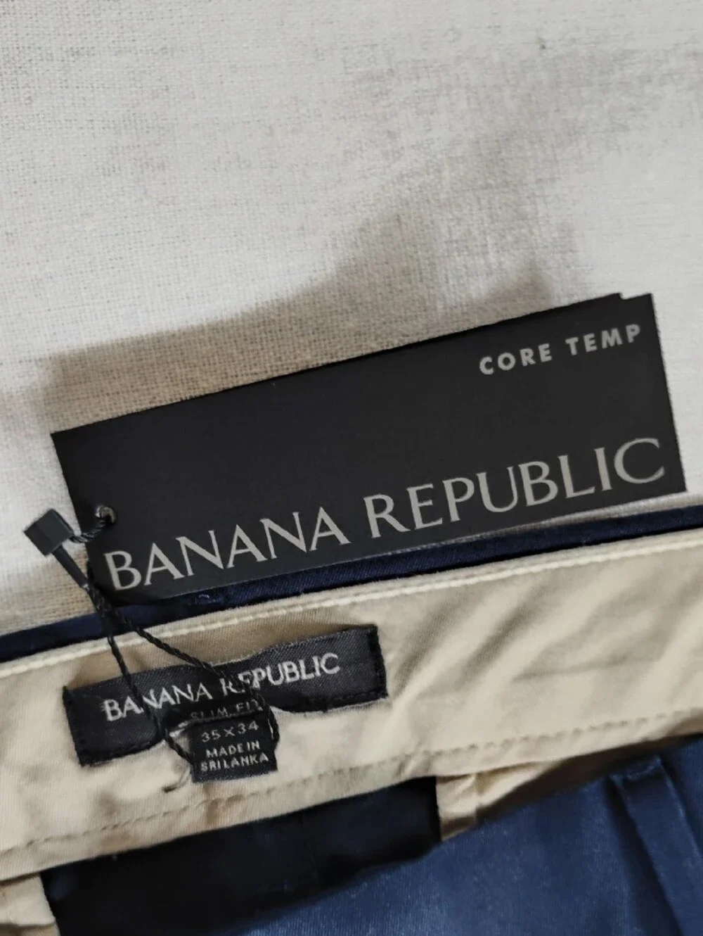 NWT Banana Republic Men’s Navy Dress Pants Core Temp Slim Fit 35W/34L